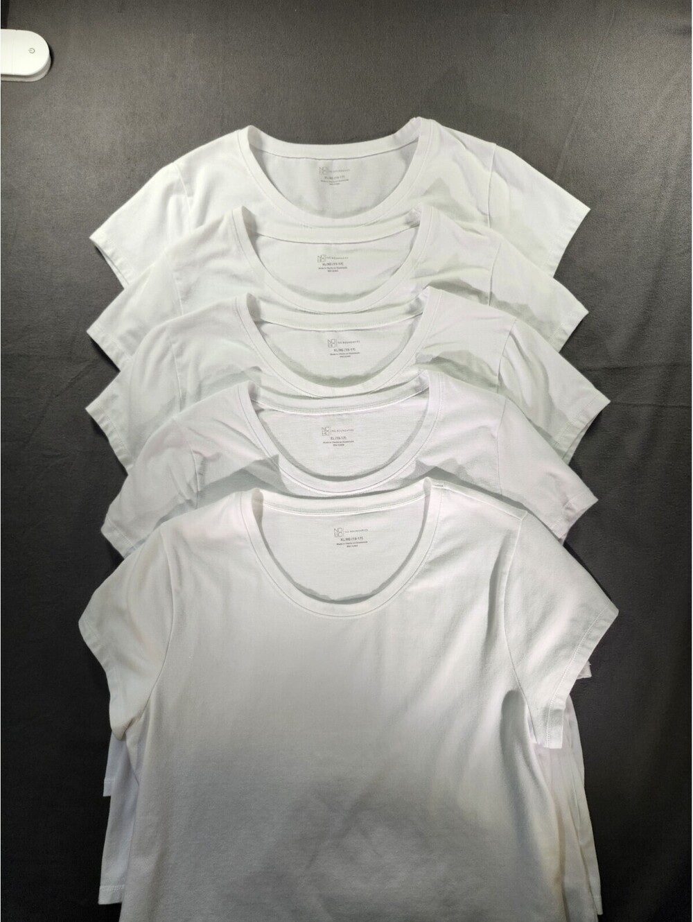 No Boundaries XL/XG (15-17) 5-pack White Basic T-Shirt Undershirt Tie-dye 056